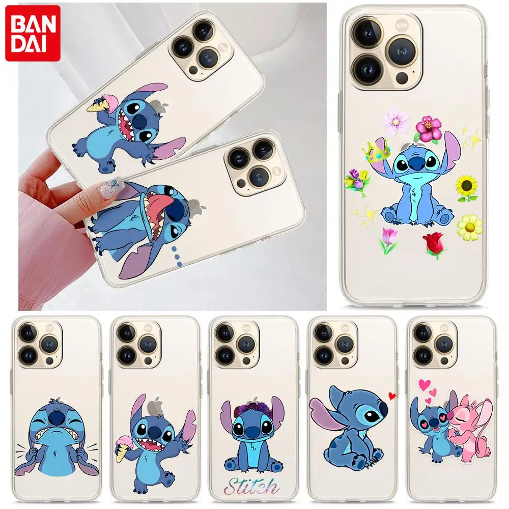 Śliczne Lilo ścieg etui do iPhone 13 12 15 11 Pro Max 7 8 12 mini Plus XR XS 15 Plus 15 Pro Max 15 TPU miękkie etui na telefon