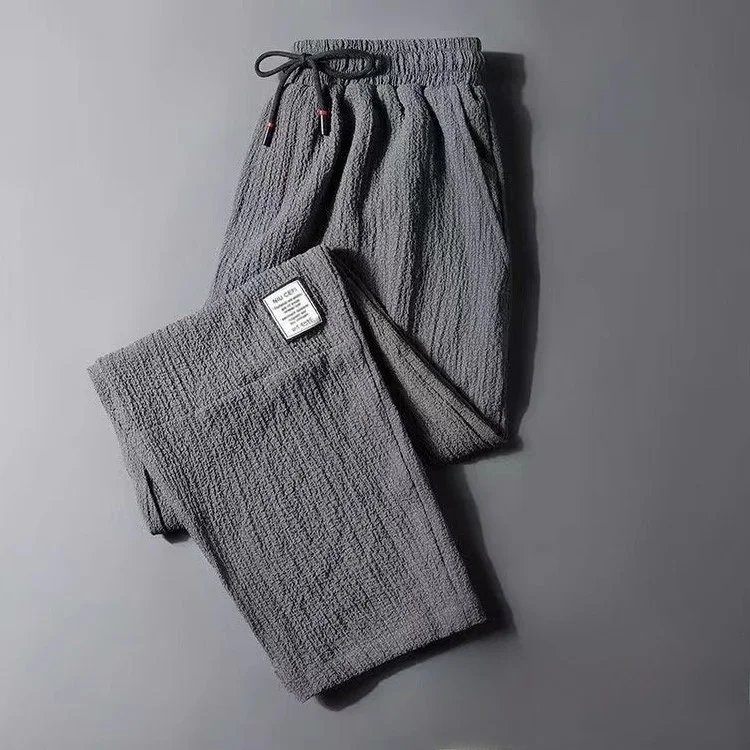 

Мужские повседневные льняные спортивные брюки свободного кроя, тонкие дышащие весенне-осенние удобные прохладные хлопковые льняные брюки