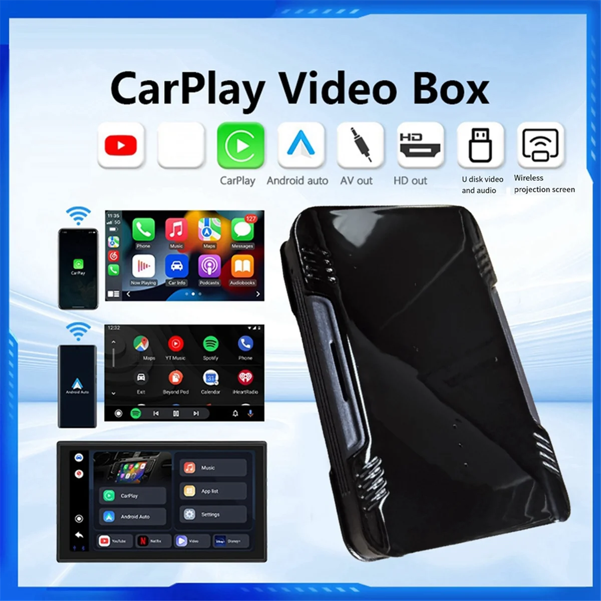 3-in-1 Carplay Smart Box Carplay Ai Box Wireless Android Auto Adapter Auto Play Mini Ai Box Auto Adapter