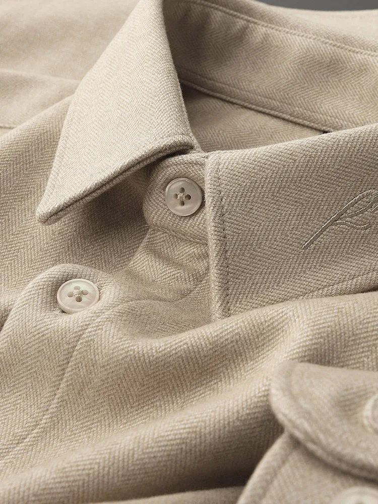 

Autumn Winter Thiened Warm Fce Long Sve irt Men's Casual Embroidered Base Woolen irt Faionable Urban Sle