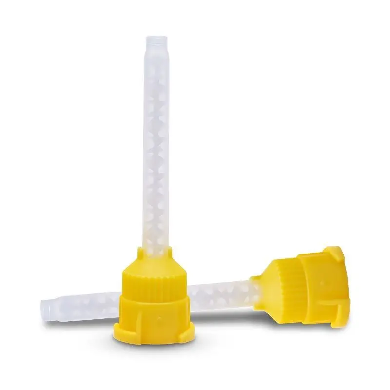 50Pcs Dental Materialien Mischen Tipps Einweg Silikon Gummi Abdruck Dental Mischen Kopf 1:1 10:1 Statische AB Kleber Mischen Rohr – Detail 6