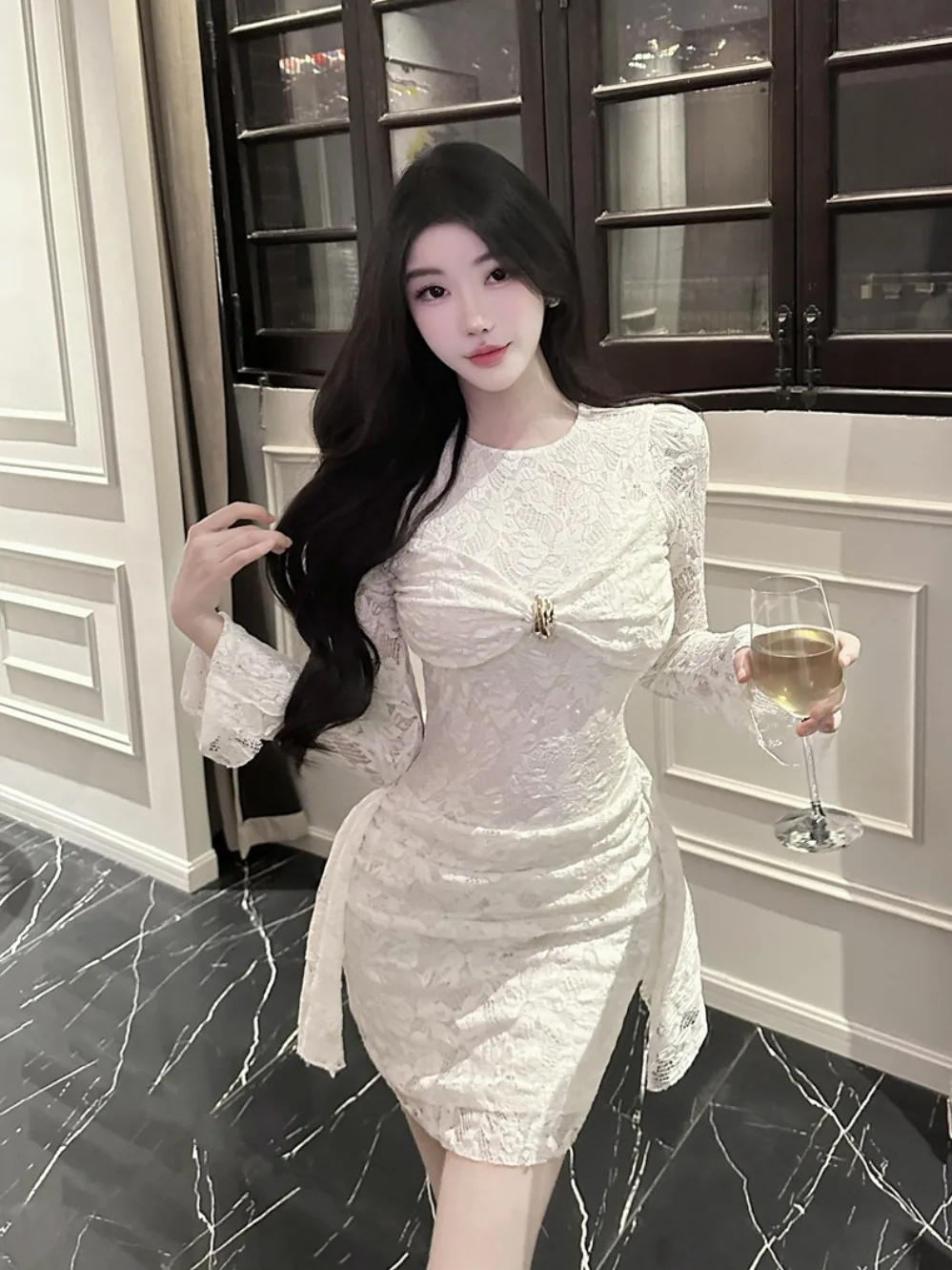 

Pure Desire Сексуальная кружевная юбка с цветочным принтом Bell Sve Dr Женская осенне-зимняя утягивающая горячая юбка Облегающая круглая юбка Ne Dr