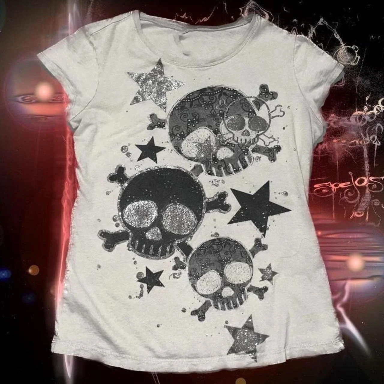 

Harajuku Vintage Women sweetheart Sexy Grunge Fairy Tees Emo Girls 2000s Tops Print Streetwear Y2k Punk Gothic Slim Crop Tops