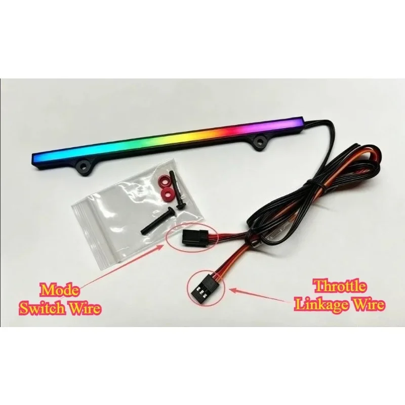RC Aurora Sync Through Tail Lamp For 1/8 ARRMA MOJAVE 4X4 4S BLX ARA4404, 5-12V 3CH Aux Channel Adjustable Flowing Tail Light