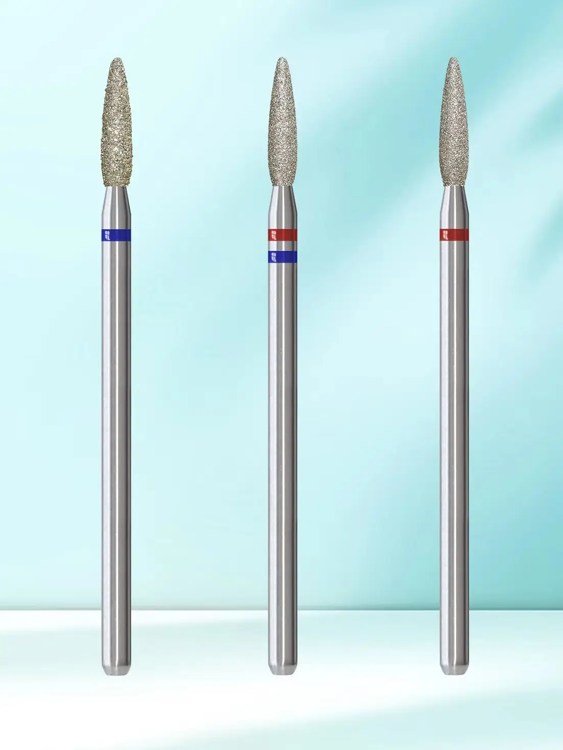 HYTOOS Cuticle Clean Diamant-Nagelbohrer 2,3 mm, stumpfe Spitze, Flammenförmiger Hornhautreiniger, Russisches Vorbereitungswerkzeug für Maniküre-Techniker
