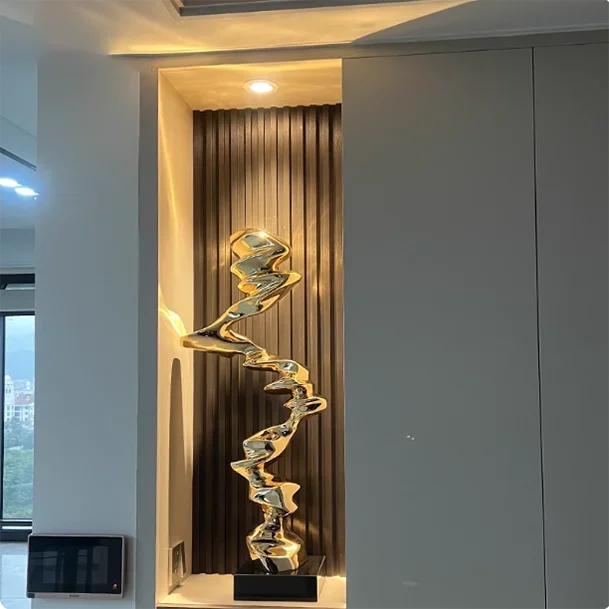 Fengshui Abstract Luxury Floor Statue Art Resin Accessories Home Room Table Furnishing Decoration Lobby Hotel Sculpture Crafts