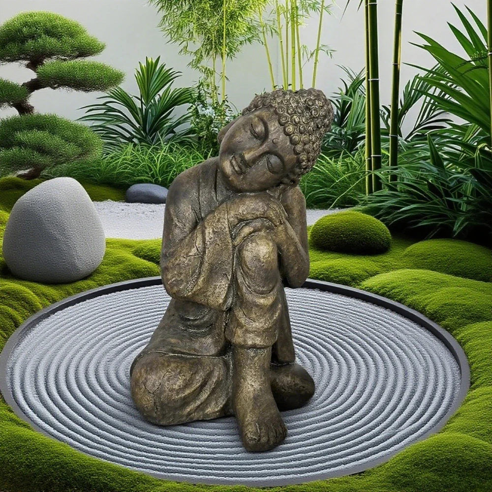 

Meditating Buddha Statue 16.1 inches Indoor/Outdoor Decor Zen Sculpture Home & Garden Ornament Serene and Peaceful