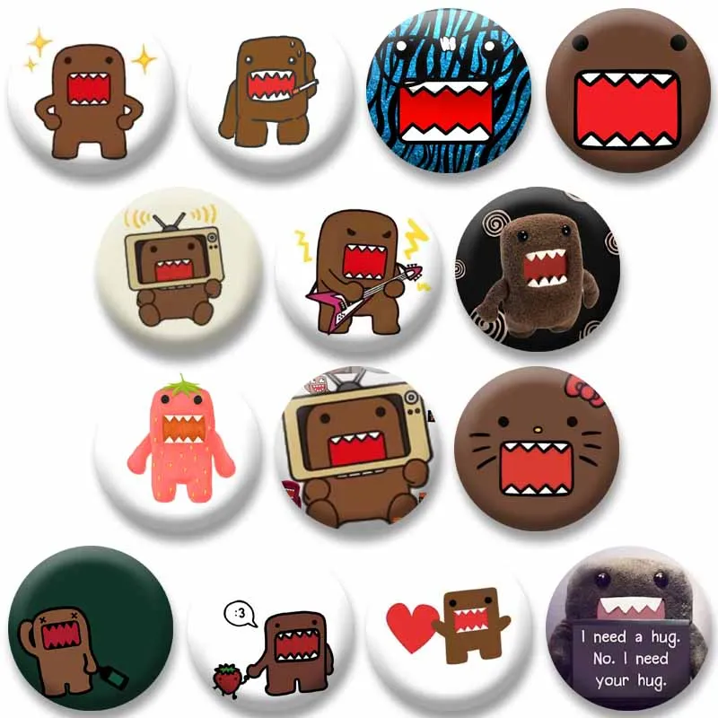 Lindo Domo Kun alfileres de botón suaves TV personalizada Kawaii broche de mascota de dibujos animados en mochila insignia de solapa regalo de joyería divertido para niños amigo