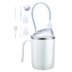 Silicone Adult Sippy Cups For Elderly Spill Proof Drinking Cup With Straw For Disabled Patient Adult Sippy Cup With Handle For