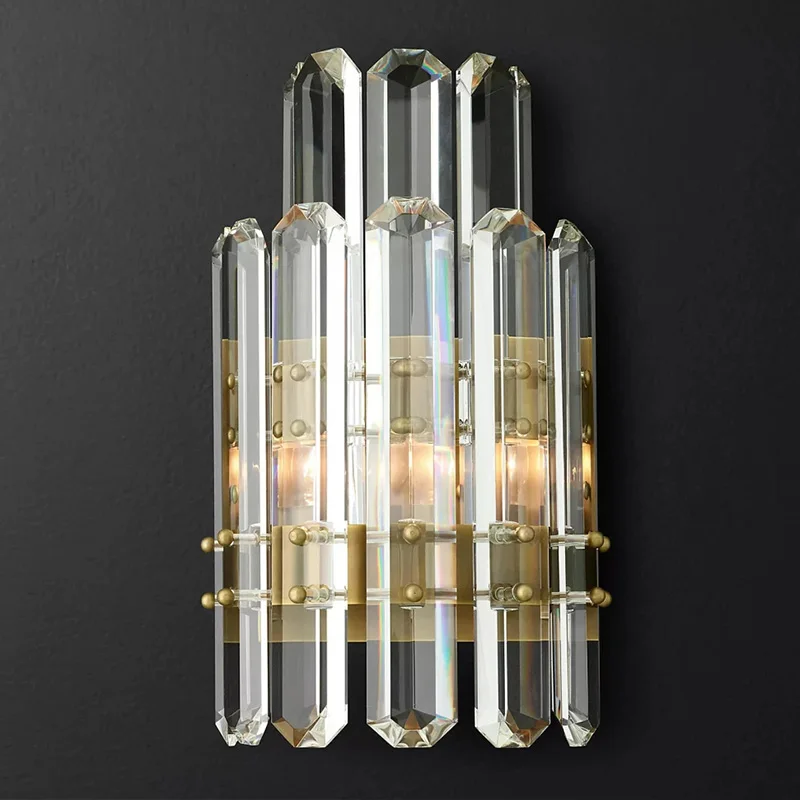 

Designer Home Bedside Hotel Corridor Living Room Decorative Fixture Lighting Sconce Luxury Crystal Minimalistic Wall Lamp