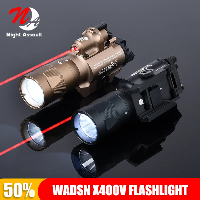 

WADSN LED Strobe Flashlight for Airsoft X400 x400v tactical accessories red laser surefir Hunting Lighting Accessories 20mm Lase