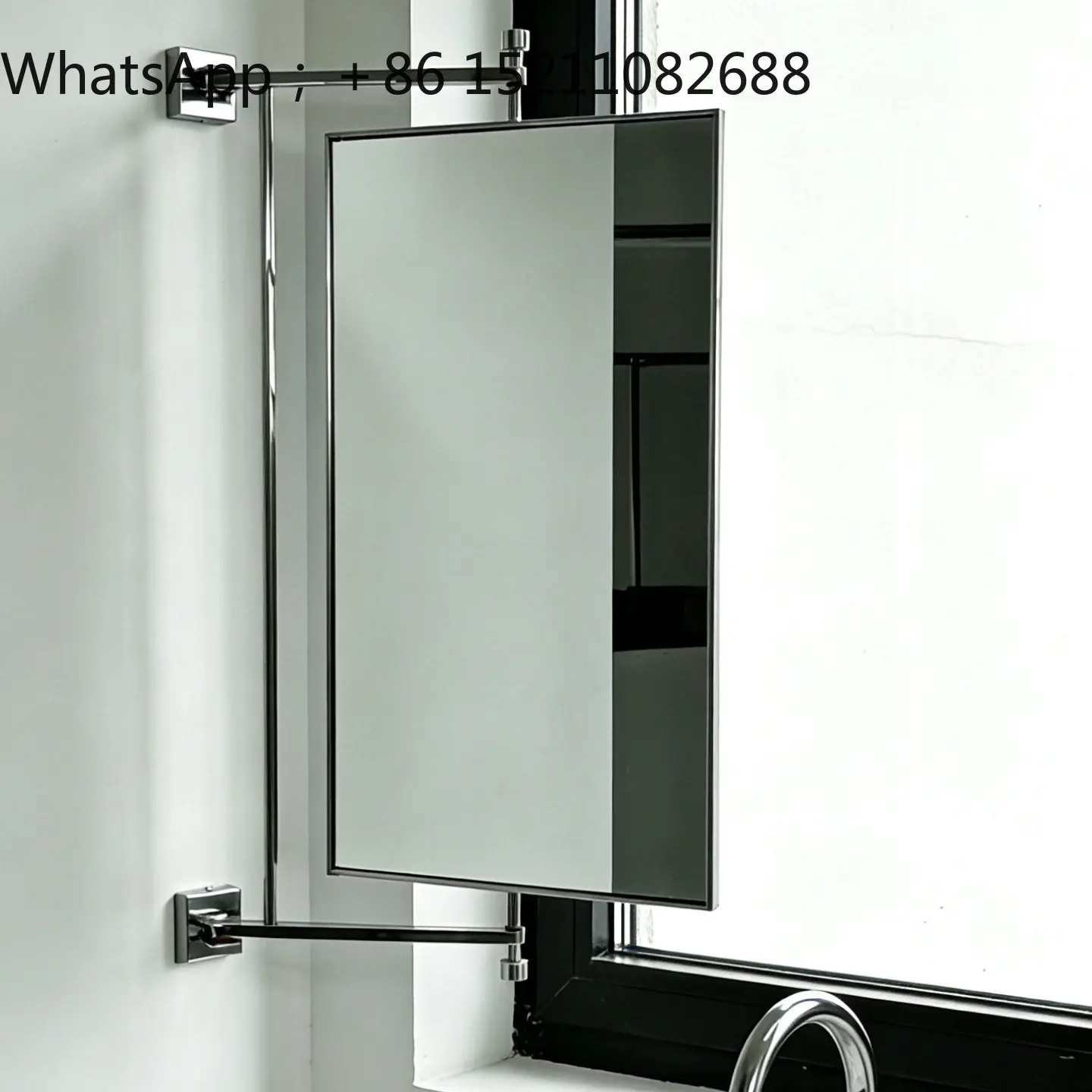 LLY light luxury retractable folding mirror bathroom bathroom mirror wall hanging high definition makeup and beauty mirror
