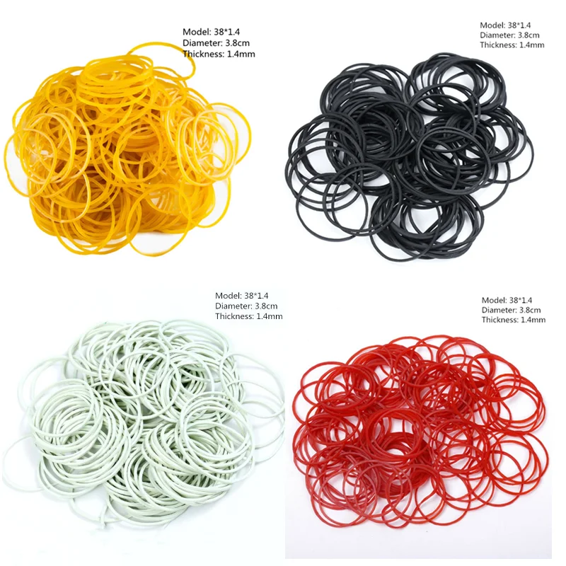 100Pcs Rubber Bands,Elastic Bands,Office Rubber Ring Strong Stretchable for Home School Office Organizer Supplies 38x1.4mm