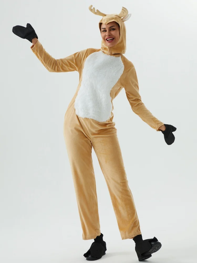 

Adult Cosplay Anime Deer Jumpsuits Clothes Full Set Unisex Women Reindeer High Quality Halloween Fancy Dress Cosplay Costume