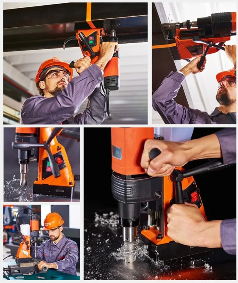 Electric Bench Drilling Machine Magnetic Twist Bench Rig Drill Press for Engineering Steel Structure 16 18 25 35 Annular Cutter