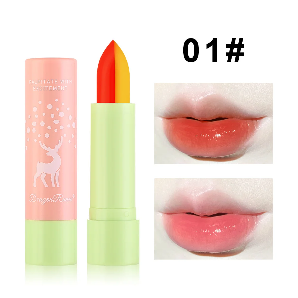 Warm Color Changing Single And Double Color Lipstick Long Lasting Moisturizing Nourising Lip Balm Lip Care Cosmetics