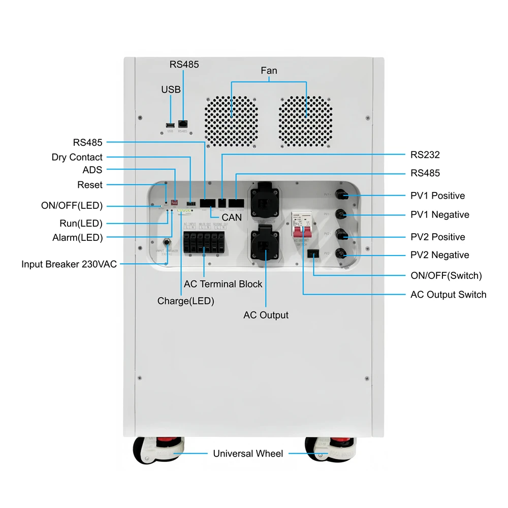 12KW 32KWH Solar Energy Storage51.2V 628Ah Hybrid Grid System MPPT Charge Home Photovoltaic All-in-One Machine