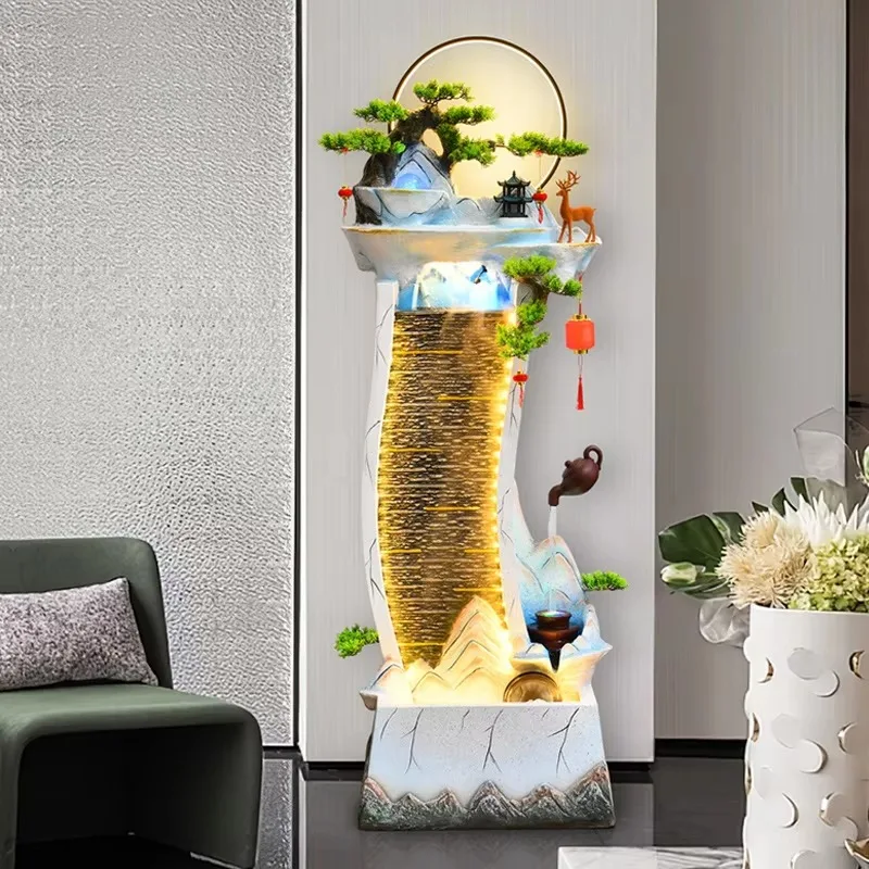 New Chinese Style Living Room TV Cabinet Flowing Display Corridor Screen Tea Pot Decoration