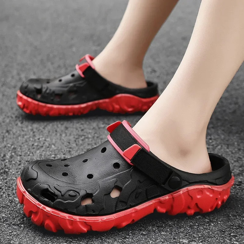 2024 männer Loch Clogs Hausschuhe Männer Garten Schuhe für Männer Arch Support Rutschen Sommer Mode Strand Hausschuhe Nicht-slip EVA Hausschuhe