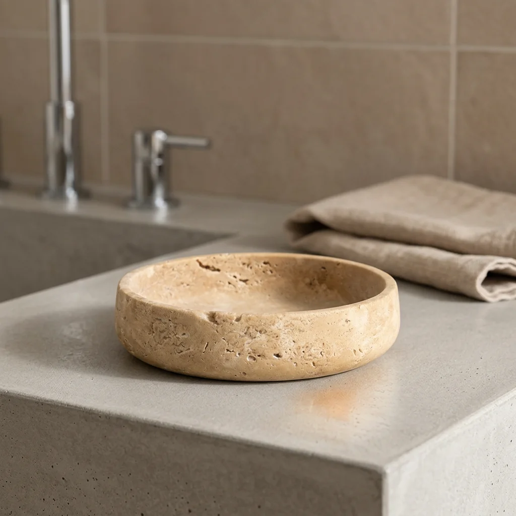 Natural Travertine Round Bowl  - Travertine Tray Oval recension och pris