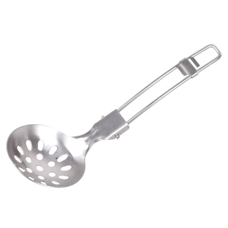 Kitchen Cook Camping Cooking Utensils Folding Soup Spoon Skimmer Colander Spoon