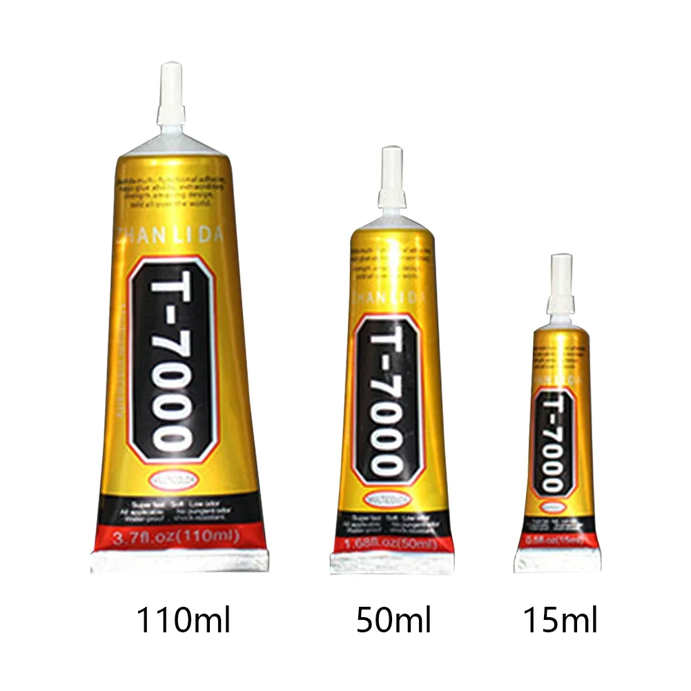 T7000 Black Contact Cellphone Tablet Repair Adhesive Zhanlida Strong t-7000 Glue 15ML 50ML 110ML with Fine Needle Outlet