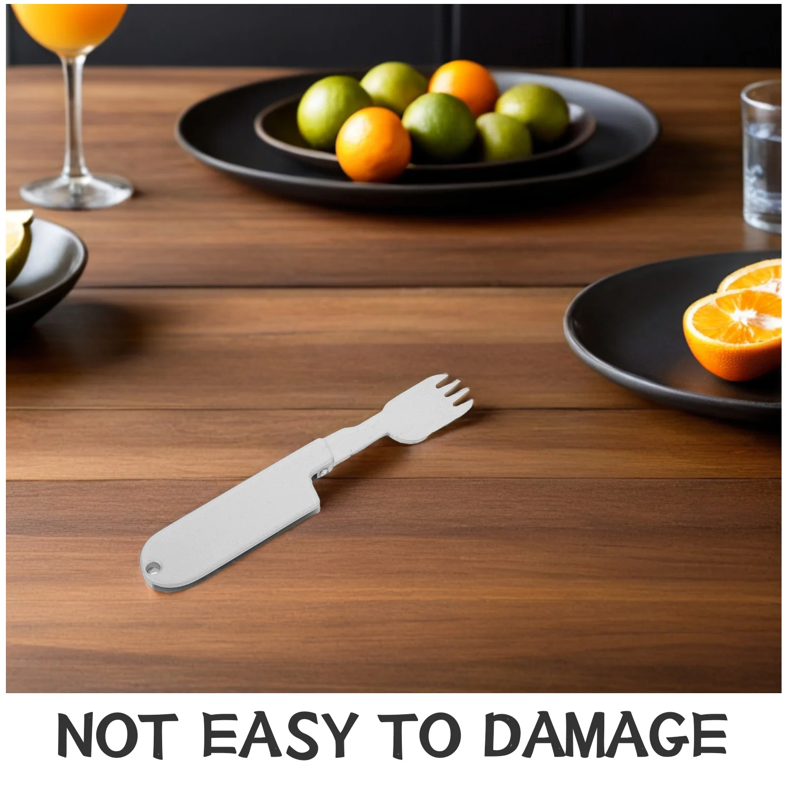 2 in 1 ポータブルキャンプ用品 アルミ合金スプーンフォーク 多機能食器 ハイキング バックパッキング ピクニック 旅行用