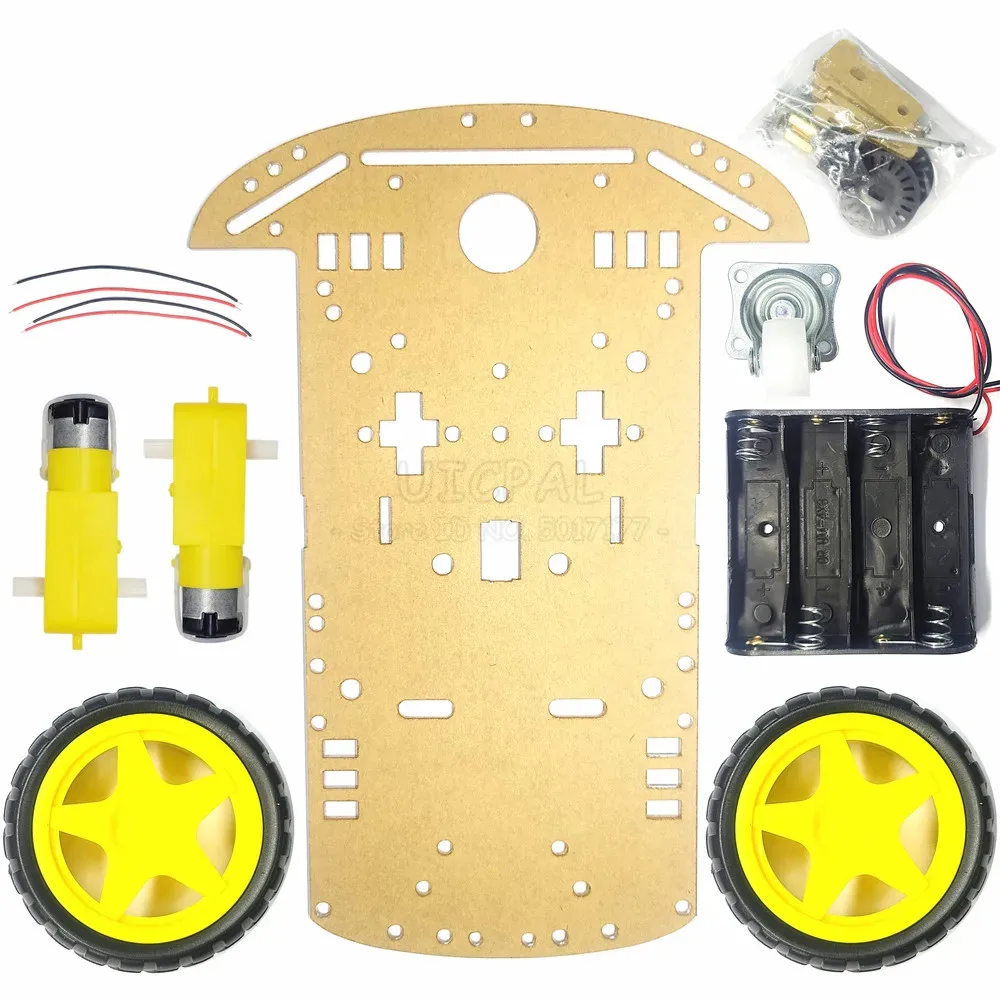 Kit de módulo de marco de chasis de coche Robot de rastreo inteligente, caja de Motor, neumático con batería, Kit electrónico DIY