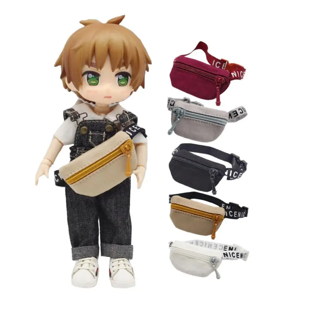 Molly boneca roupas bjd boneca crossbody saco ob11 roupas de bebê straddle saco de boneca em miniatura 1/6 bjd zíper boneca pacote de cintura