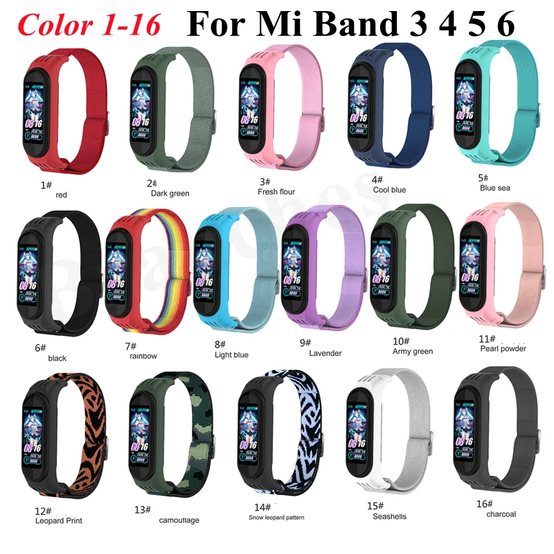 Nylon strap For Xiaomi MI Band 7 6 5 4 3 Elastic Replacement Bracelet Sport Wristband mi Band 7 6 5 Smart Watch Accessories Loop