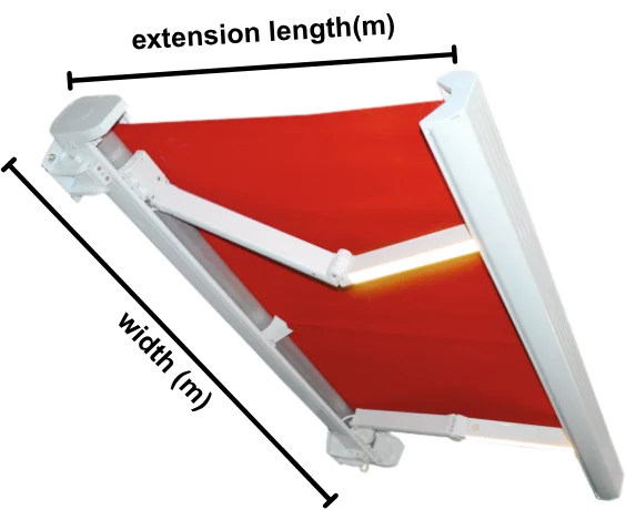 

2M Width Garden Aluminium Outdoor Retractable Cassette Awning for Sunshades Customization Cenadores Y Carpas Gazebo