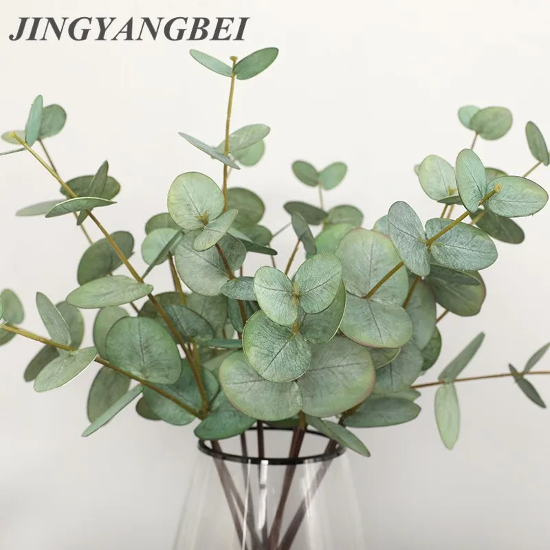 45cm Really Touch Eucalyptus Artificial Plant For wedding Decoration Green Red Fake Plastic Plants Home Garden Decors