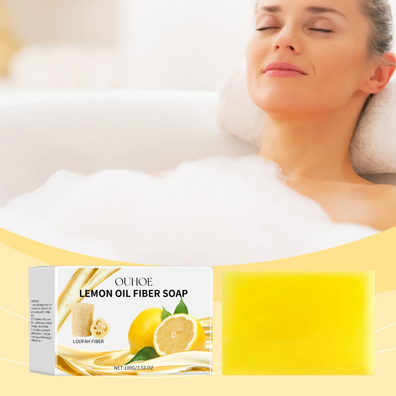 Jabón de limpieza corporal con limón, Control de aceite, limpieza profunda de poros, antiacné, elimina la suciedad, exfoliante, hidratante, nutritivo, jabón de ducha