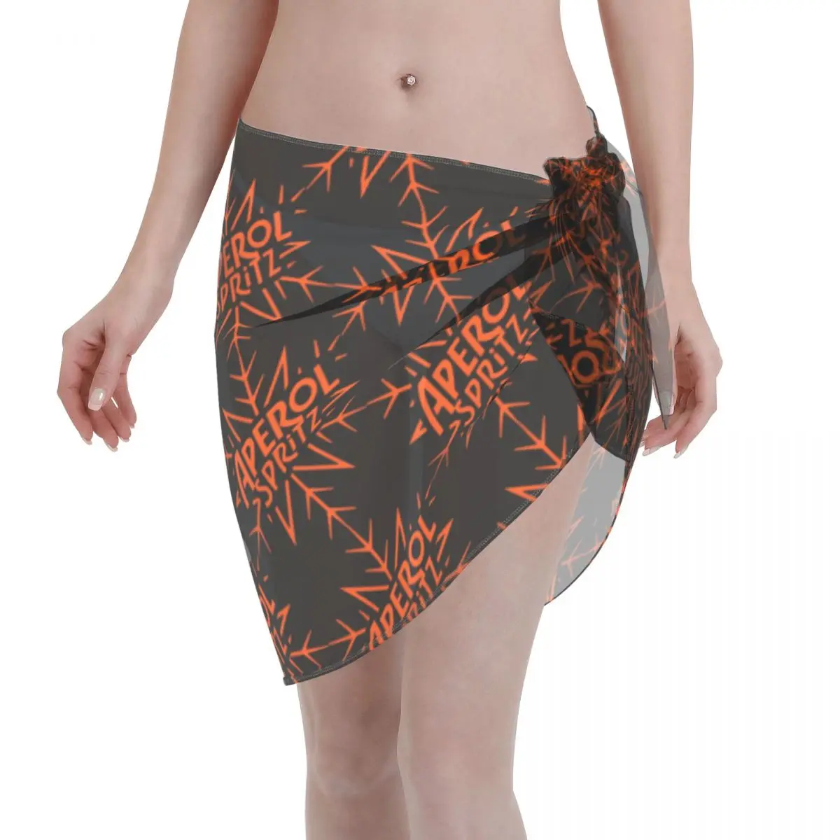 

Custom Cool A-Aperols Spritz Casual Beach Dress Decorate Women Short Sarongs Beach Wrap For Swimwear