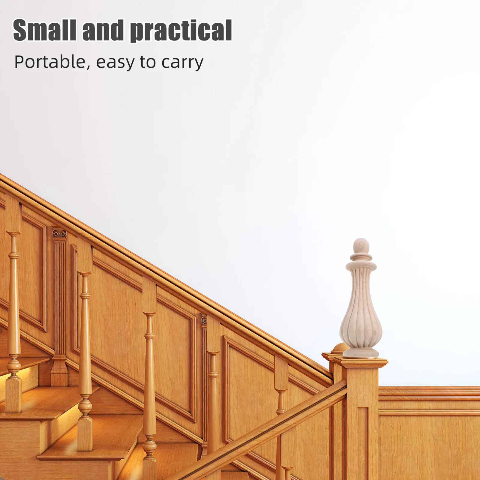 

Wooden Stair Finials Unfinished Round Spindles for Baluster Posts Decorative Columns Curtain Rod Pole End Caps Home Textile