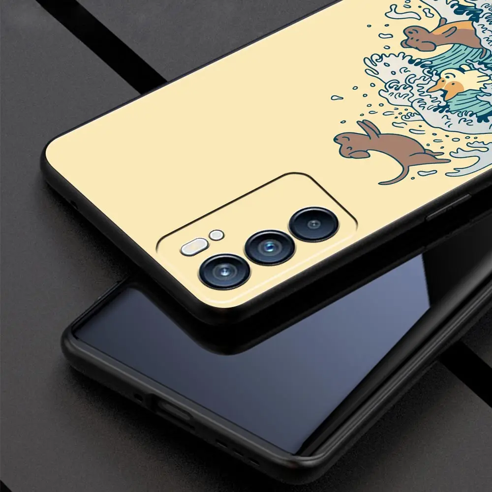 Golden Great Wave Kanagawa Surf Case For Oppo A54 Reno7 SE Reno6 Pro Plus 5G Find X5 A53 A52 A9 2020 A95 A16 A76 A74 A15 Cover