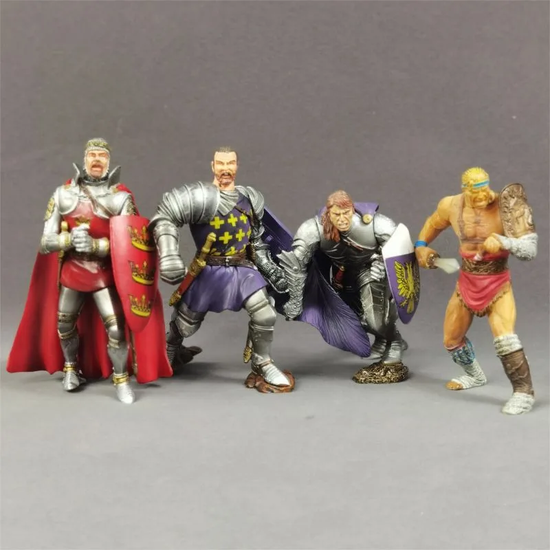 4pcs 10cm cartoon Ancient Roman warrior action figure doll kids collection model toy