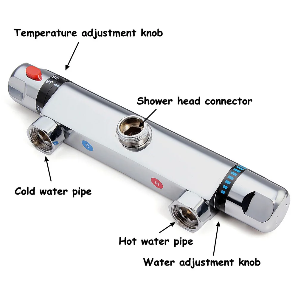 Thermostatic Shower Faucets Set Chrome Bathroom Thermostatic Mixer Tap Hot And Cold Bathroom Mixer Mixing Valve Bathtub Faucet