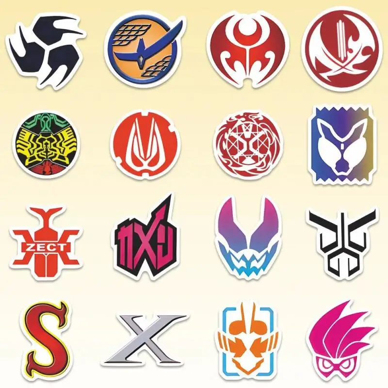 

Набор из 207 наклеек с символикой Камен Райдера: водонепроницаемые ПВХ-стикеры с логотипом главного героя для декора, подарок студентам на праздник, аниме-стиль