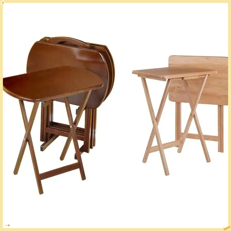 مجموعة صينية تلفزيون خشبية وطاولة للوجبات الخفيفة - استخدام غرفة المعيشة المحمولة