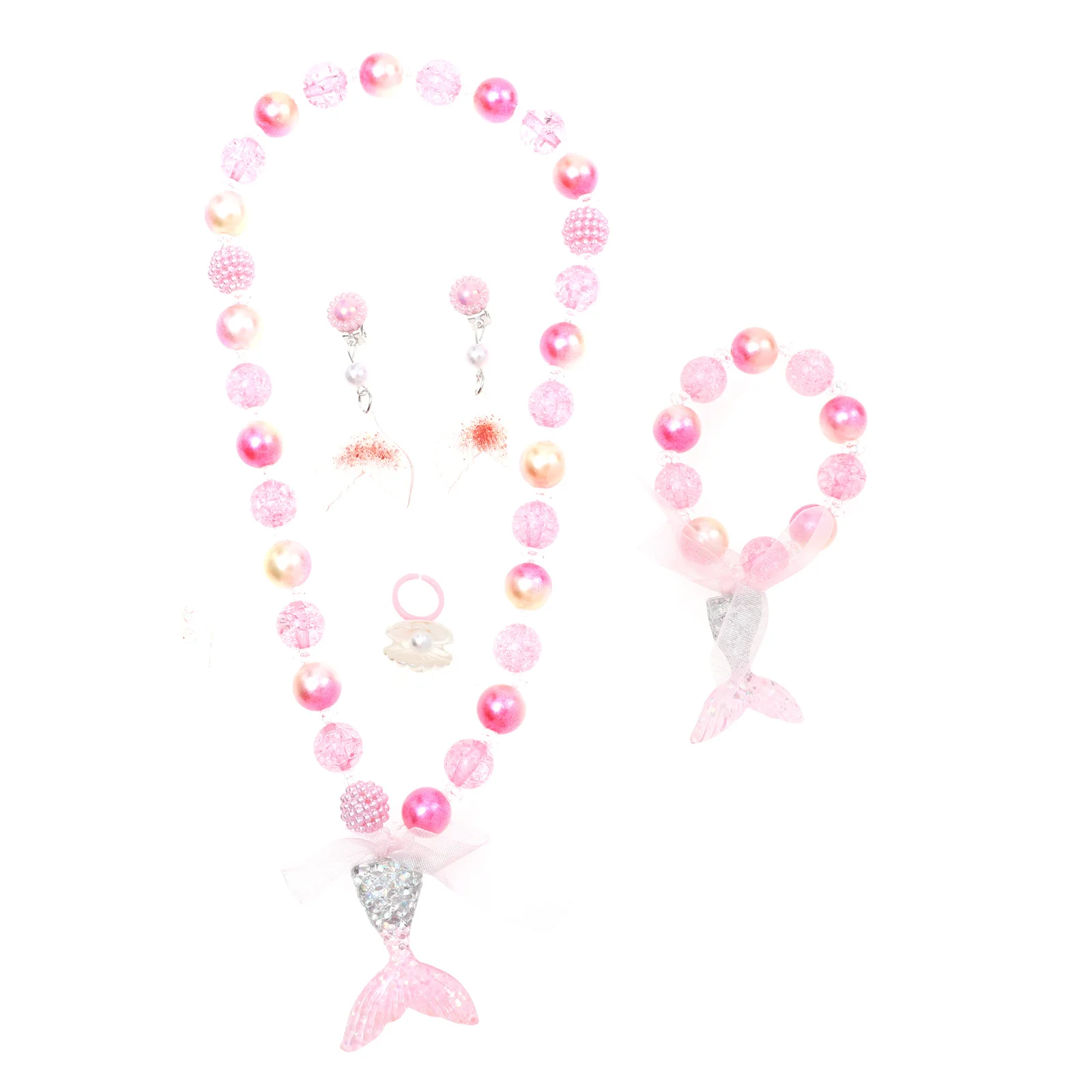 

Shiny Necklace Decorations Resin Pendant Neck Decoration Kids Accessories Children Pearl Set Everyday Wear Sweet Gifts