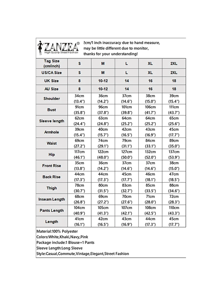 2025 ZANZEA Autumn 2PCS Outfits Women Pant Sets Solid Tracksuits Suit Long Sleeve Cropped Tops Wide Leg Trousers Matching Sets