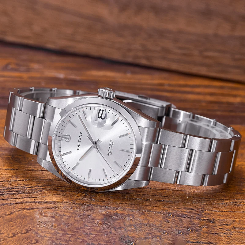 Baltany Heren Automatisch Horloge 36mm Mechaical Horloge Saffier Duiker 10ATM Waterdicht C3 Lichtgevende NH35