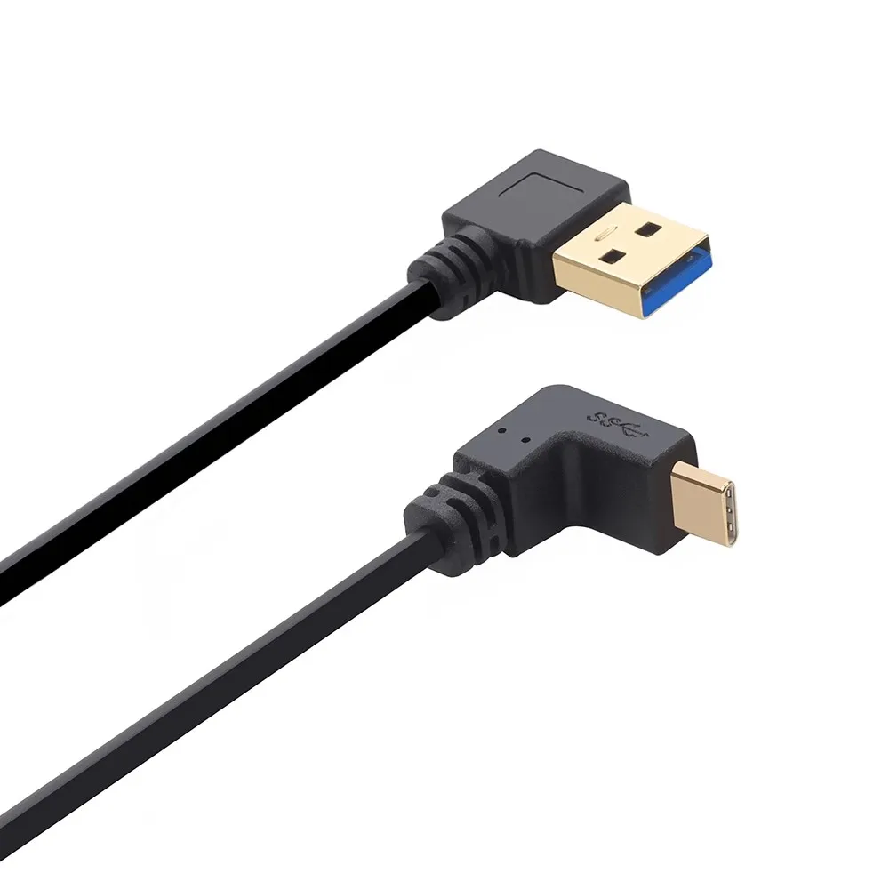 1FT Angle TYPE-C Reversible USB 3.1 USB-C Angled to 90 Degree Left Right Up Down Angled USB 3.0 type A Male Data Cable 30CM