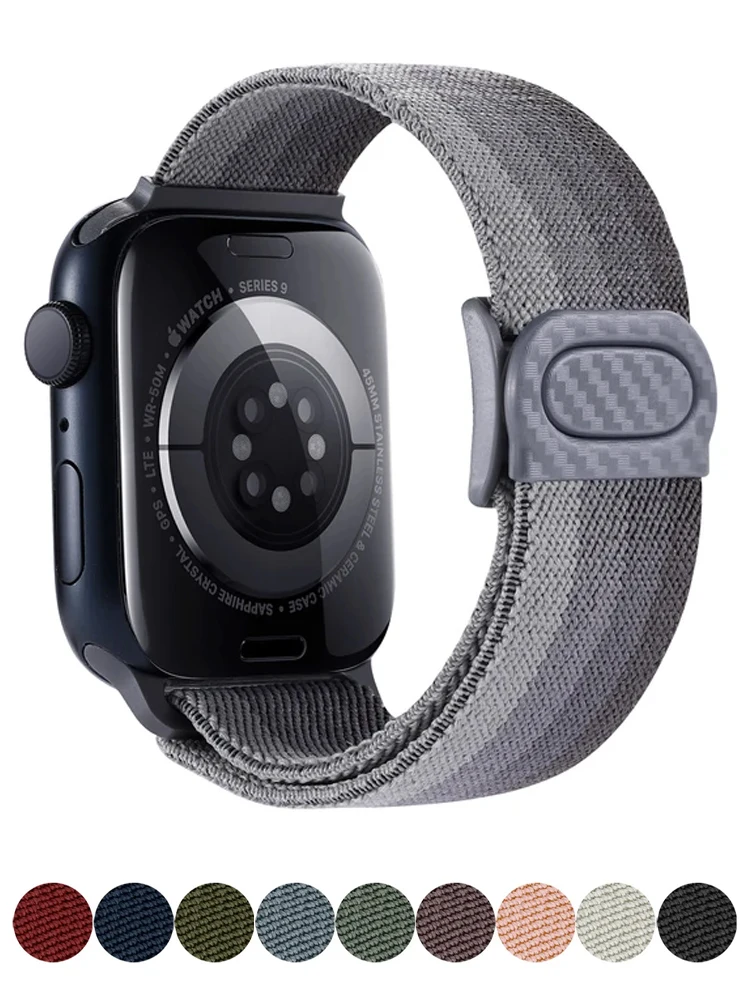 Band für Apple Uhren armband 45mm 40mm 44mm 41mm 49mm 38mm elastisches Nylon Solo Correa Armband iwatch Serie 9 8 7 6 5 4 3 se ultra