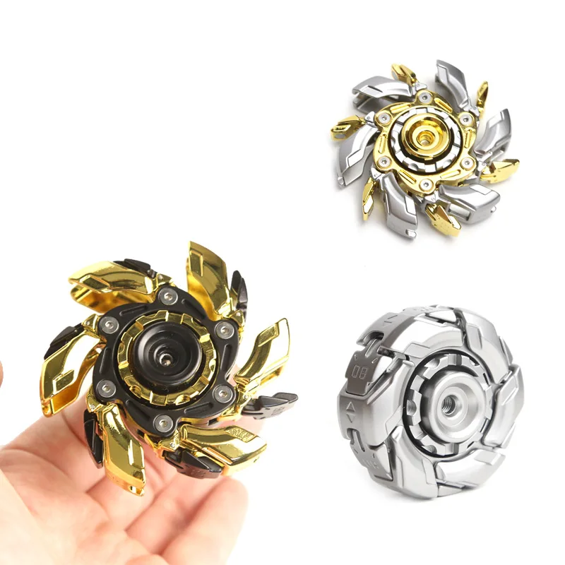 [Zinc Alloy] Grumpy 08 Rotary Open Armor Alloy Steel Fingertip Gyro Restless Solution Metal Toy edc Push Card