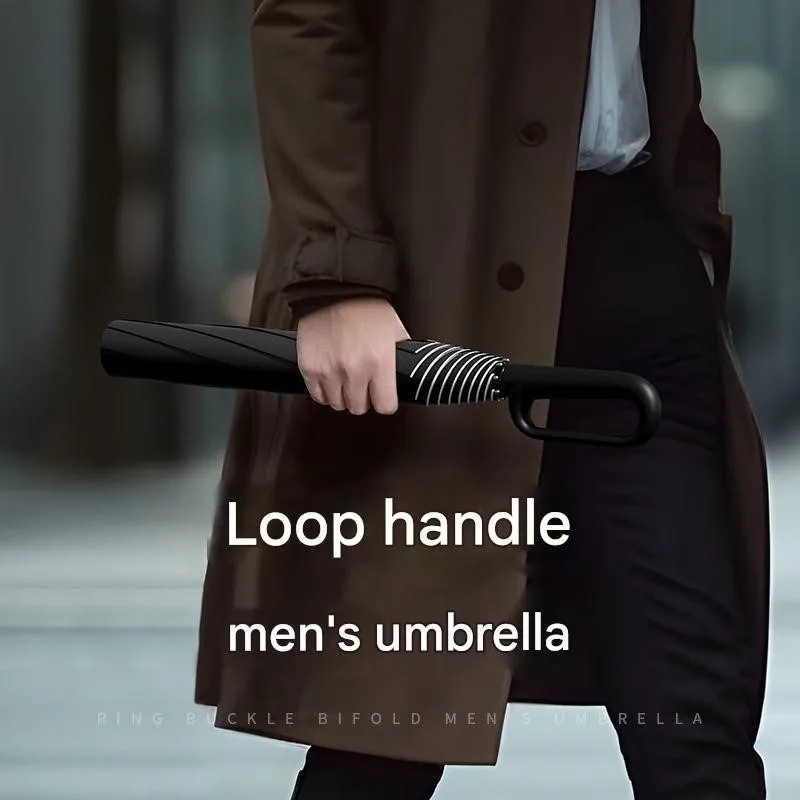 High-end Hook Handle Umbrella Fully Automatic UV Protection Reinforced Windproof Sunproof for Sunny Rainy Day Two-fold Umbrella