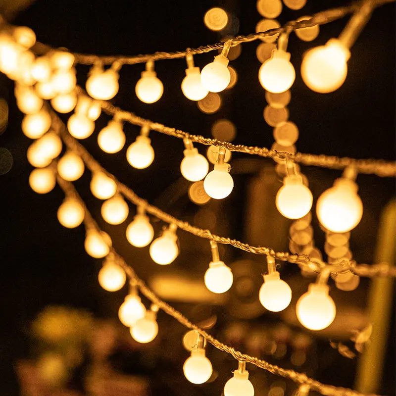 Led Fairy Lights Cherry Ball String Lights 1/3/6/10M Holiday Outdoor Lamp Garland for Christmas Tree Wedding Party Decoration