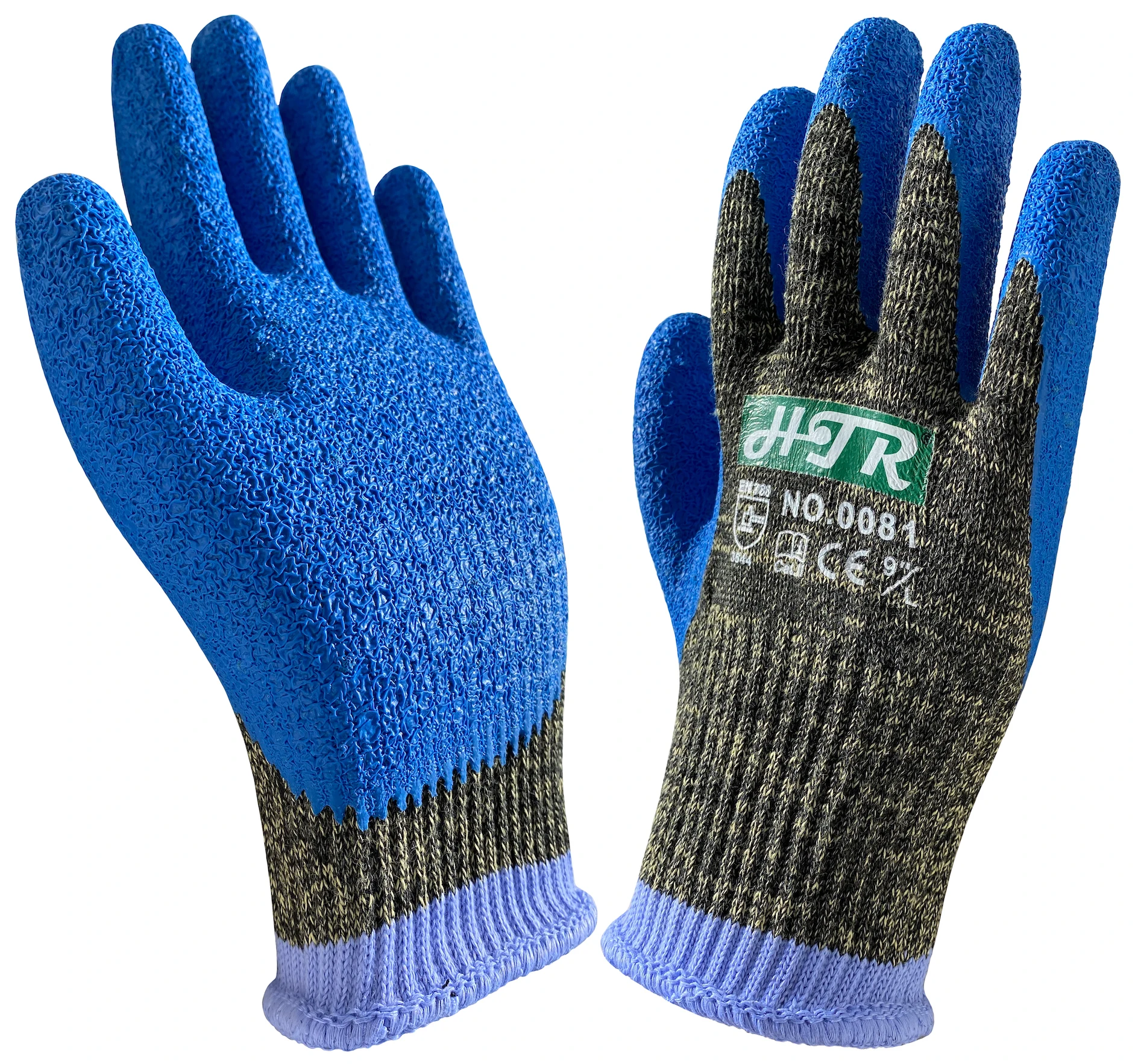 Cut Resistant Work Glove Aramid Fiber Wrapped Steel Yarn High Flex Anti Cut Proof Safety Mittens Micro Crinkle Latex