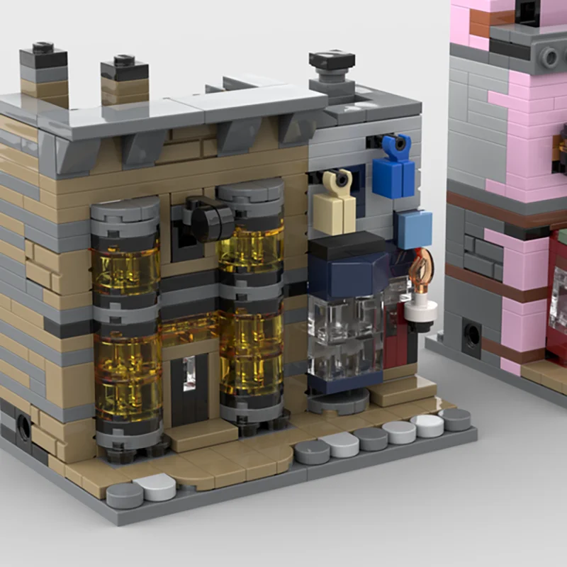 Film popolari Modello Moc Mattoni da costruzione Diagon Alley Modello Tecnologia Blocchi modulari Regali di scene famose Assemblaggio di giocattoli di Natale